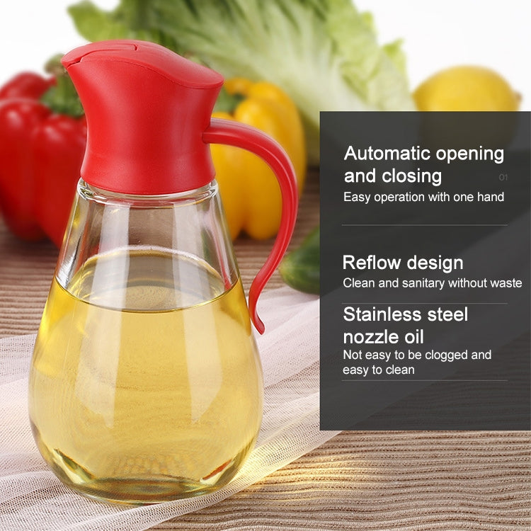 Automatic Lid Open Glass Oil Bottle(Green)