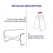 10pcs High Quality Kitchen Gadget Stainless Steel Pot Clip(Silver)