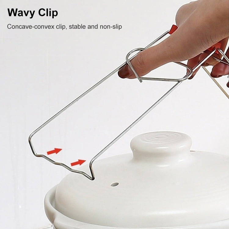 10pcs High Quality Kitchen Gadget Stainless Steel Pot Clip(Silver)