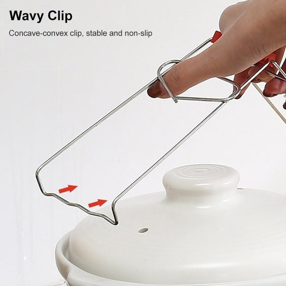 10pcs High Quality Kitchen Gadget Stainless Steel Pot Clip(Silver)