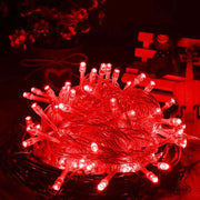 Water-resistant  String Light, Length: 10m, 100 LED Light with Controller, Flashing / Fading / Chasing Effect, AC 220V, EU Plug(Red Light)