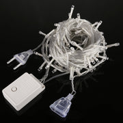 Water-resistant  String Light, Length: 10m, 100 LED, Flashing / Fading / Chasing Effect, with Controller, AC 220V, EU Plug(Yellow Light)