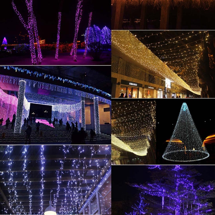 Water-resistant  String Light, Length: 10m, 100 LED Light with Controller, Flashing / Fading / Chasing Effect, AC 220V, EU Plug(Blue Light)