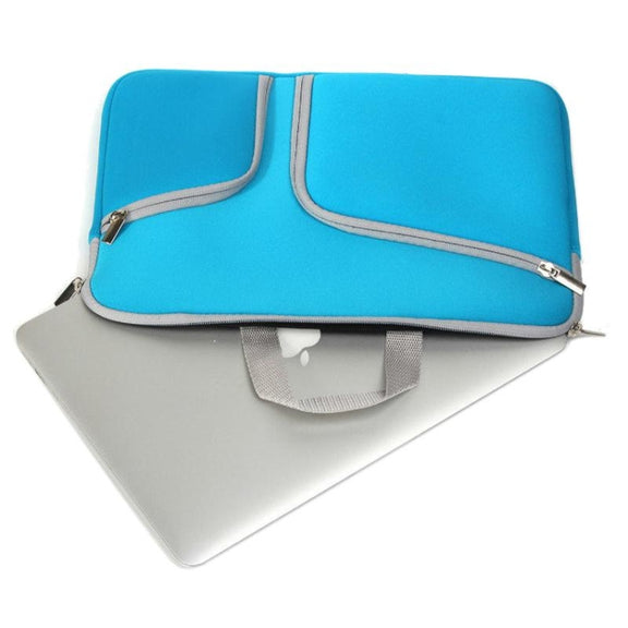 Double Pocket Zip Handbag Laptop Bag for Macbook Pro 15 inch(Green)