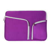 Double Pocket Zip Handbag Laptop Bag for Macbook Pro 15 inch(Purple)