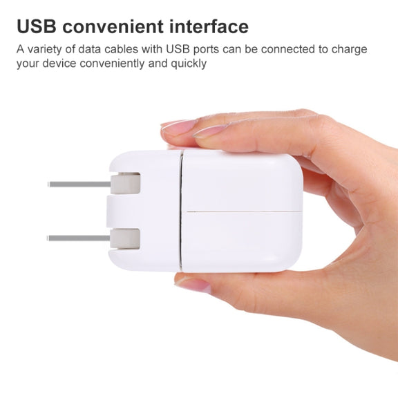 10W USB Charging Adapter with Foldable Plug, US Plug(White)