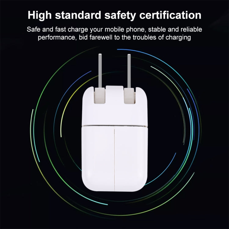 10W USB Charging Adapter with Foldable Plug, US Plug(White)