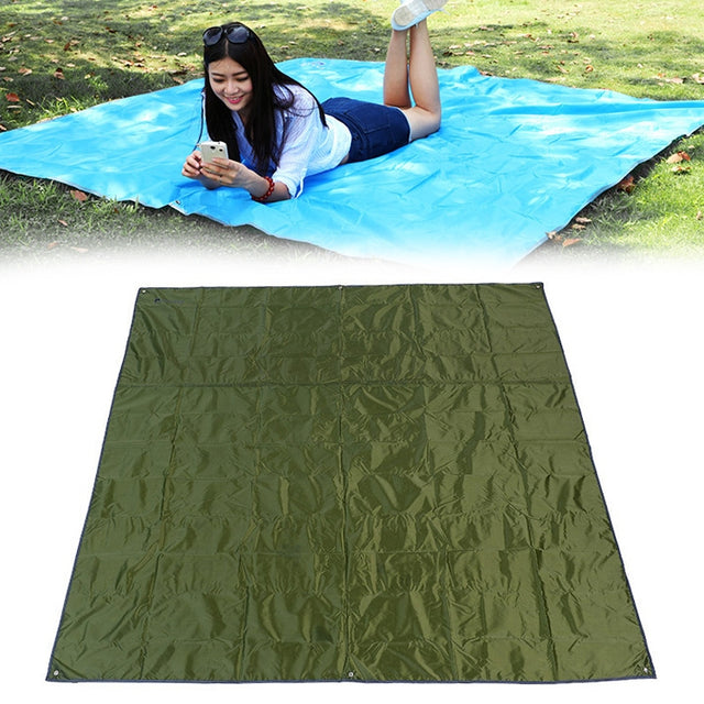 Water-resistant Oxford Cloth 420D Oxford Material Camping Picnic Beach Tent Roof Tarp (Size: 215x215cm)(Army Green)
