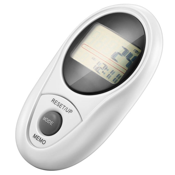 3D All Dimensional Water-resistant Multifunction Digital Electronic Pedometer Step Counter(White)