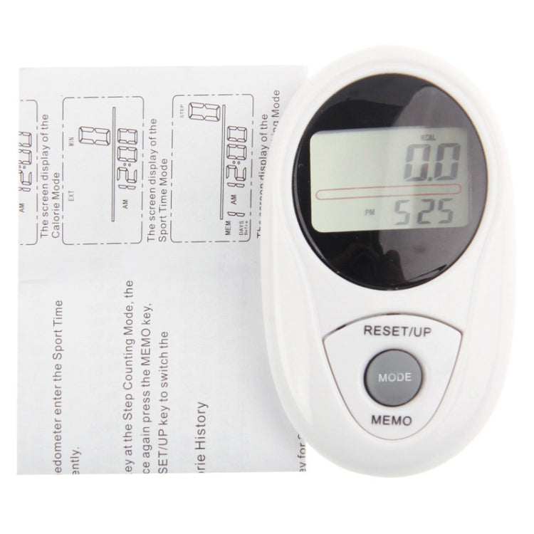 3D All Dimensional Water-resistant Multifunction Digital Electronic Pedometer Step Counter(White)