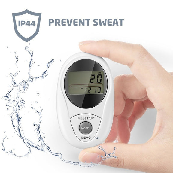 3D All Dimensional Water-resistant Multifunction Digital Electronic Pedometer Step Counter(White)