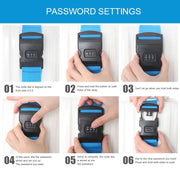 Luggage Strap Cross Belt Adjustable Packing Band Belt Strap with Password Lock for Luggage Travel Suitcase(Colour)