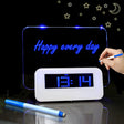 Multifunction LCD Digital Alarm Clock Thermometer + 4-Port USB HUB + Message Board with Blue or Green LCD backlight(White) - Message Boards by PMC TechLife | Online Shopping South Africa | PMC TechLife | Buy Now Pay Later Mobicred