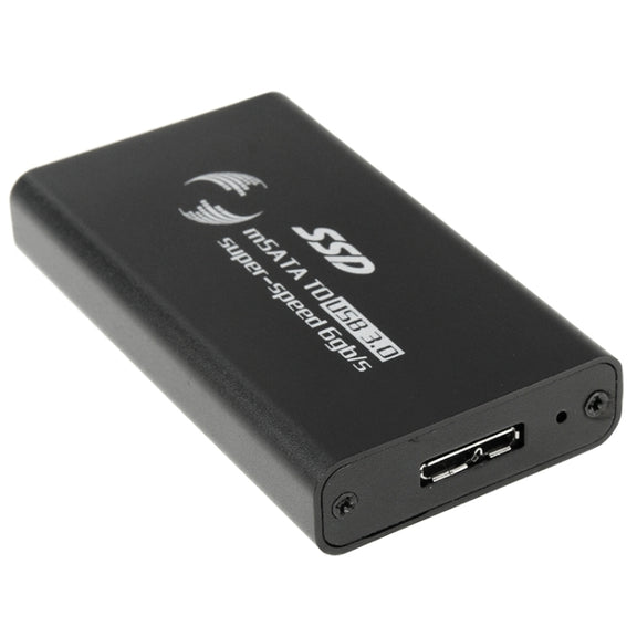 6gb/s mSATA Solid State Disk SSD to USB 3.0 Hard Disk Case(Black)