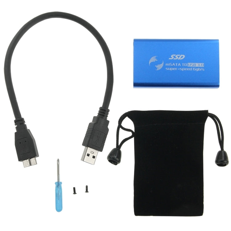 6gb/s mSATA Solid State Disk SSD to USB 3.0 Hard Disk Case(Blue)
