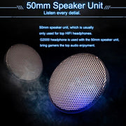 EACH G2000 Over-ear Stereo Bass Gaming Headset with Mic & LED Light for Computer, Cable Length: 2.2m(Blue)