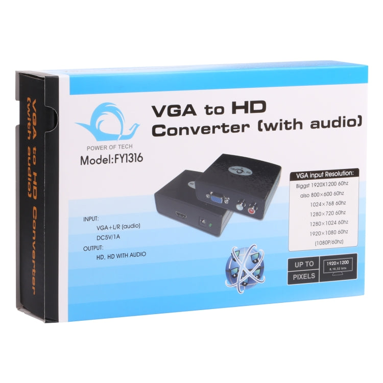 VGA to HDMI Converter with Audio (FY1316)(Black)