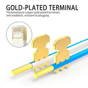 Gold Plated Head CAT7 High Speed 10Gbps Ultra-thin Flat Ethernet Network LAN Cable(15m)