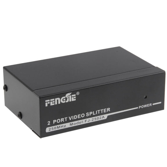 FJ-2502A 2 Port VGA Video Splitter High Resolution 1920 x 1440 Support 250MHz Video Bandwidth