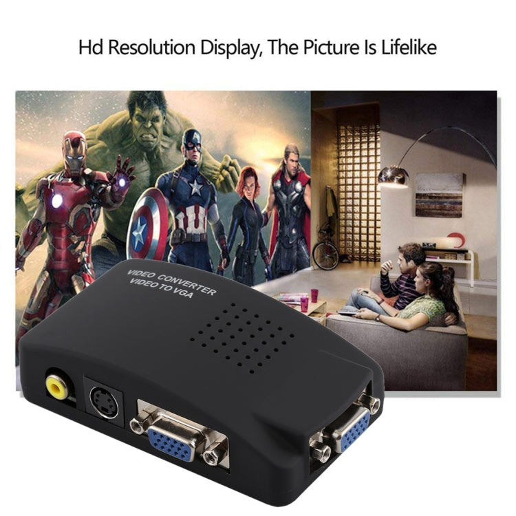 High Resolution (BNC) Video and S-Video to VGA Conversion(Black)