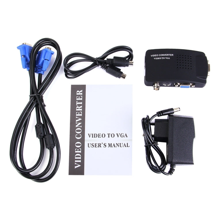 BNC / S-Video to VGA Video Converter(US Plug)