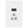 USB 3.0 Female Plug + 3 F Female Plugs Wall Plate Panel -  by PMC TechLife | Online Shopping South Africa | PMC TechLife | Buy Now Pay Later Mobicred