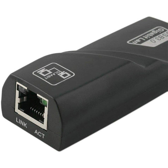 USB 3.0 10 / 100 / 1000Mbps Ethernet Adapter for Laptops, Plug and play(Black)