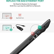 USB 3.0 10 / 100 / 1000Mbps Ethernet Adapter for Laptops, Plug and play(Black)