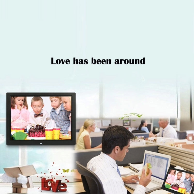 14 inch LED Display Multi-media Digital Photo Frame with Holder & Music & Movie Player, Support USB / SD / MS / MMC Card Input(Black)