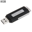 USB Voice Recorder + 8GB USB Flash Disk(Black) - U-Disk Recorder by PMC TechLife | Online Shopping South Africa | PMC TechLife | Buy Now Pay Later Mobicred