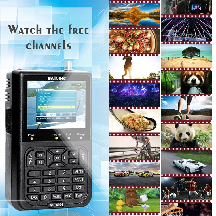 SATLINK WS6906 3.5 inch LCD Colour Screen Portable Digital Satellite Finder Meter(US Plug)