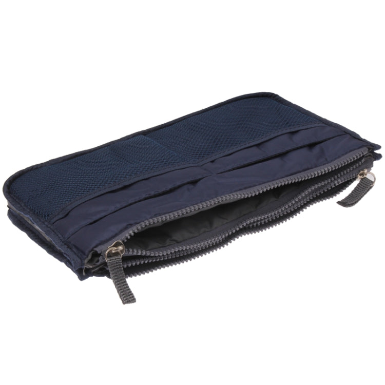 Thicken Portable Multi-function Double Zipper Cosmetic Bag, Storage Bag in Bag (Dark Blue)