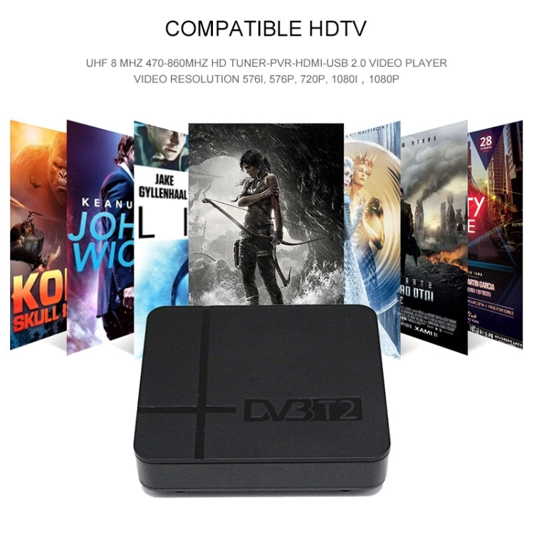 Mini Terrestrial Receiver HD DVB-T2 Set Top Box, Support USB / HDMI / MPEG4 /H.264(US Plug)