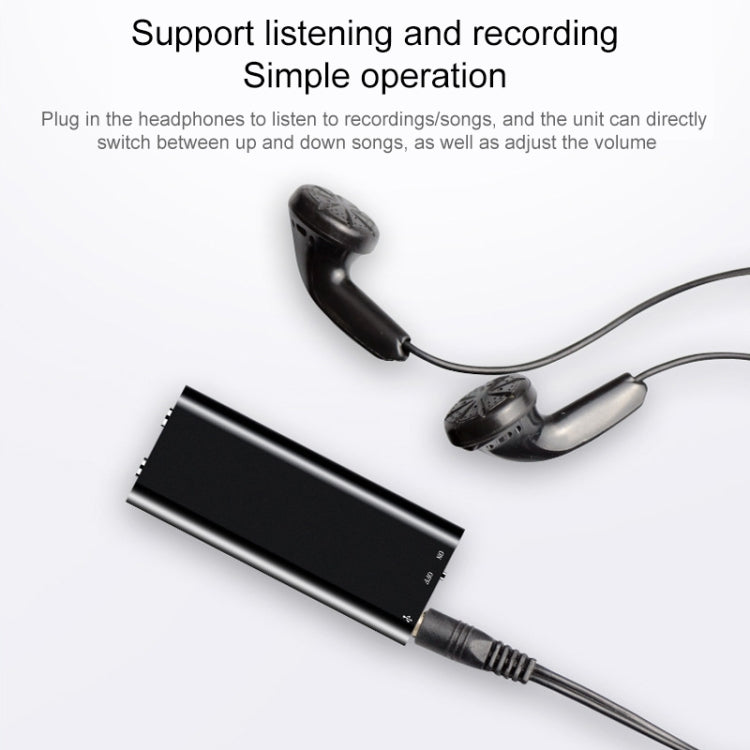 3 in 1 Mini Voice Recorder + 8GB Flash Disk + MP3 Player(Black)