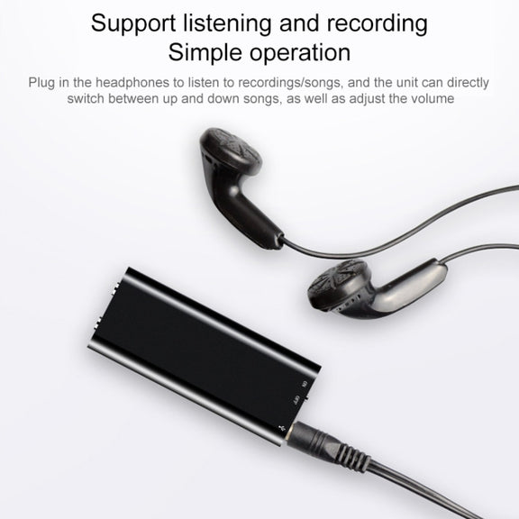 3 in 1 Mini Voice Recorder + 8GB Flash Disk + MP3 Player(Black)