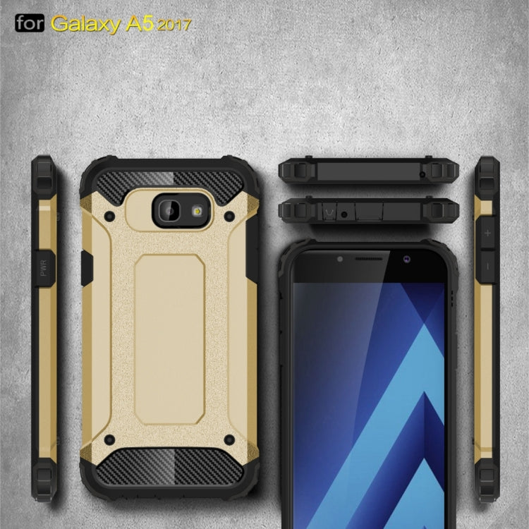 For Galaxy A5 (2017) / A520 Tough Armor TPU + PC Phone Case(Gold)