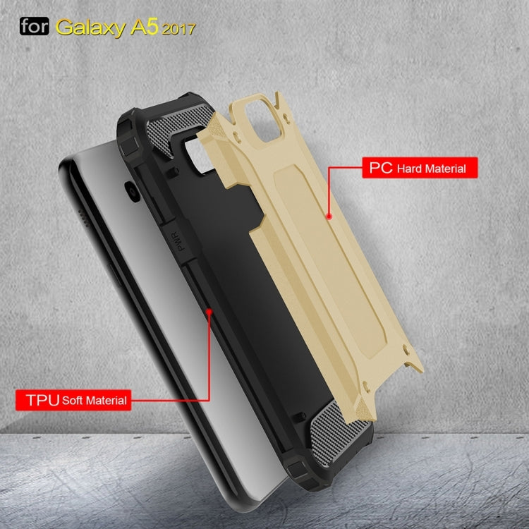 For Galaxy A5 (2017) / A520 Tough Armor TPU + PC Phone Case(Gold)