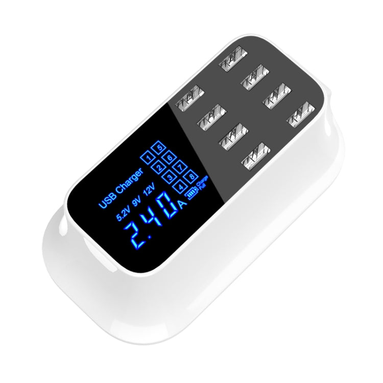 YC-CDA19A 8-port USB Multi-function 40W Intelligent Digital Display Fast Charging Dock, US Plug