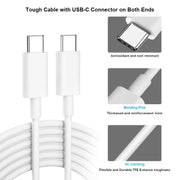 2m 2A USB-C / Type-C 3.1 Male to USB-C / Type-C 3.1  Male Adapter Cable(White)