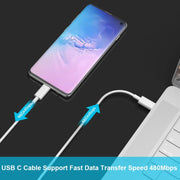 2m 2A USB-C / Type-C 3.1 Male to USB-C / Type-C 3.1  Male Adapter Cable(White)
