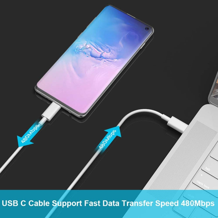 2m 2A USB-C / Type-C 3.1 Male to USB-C / Type-C 3.1  Male Adapter Cable(White)