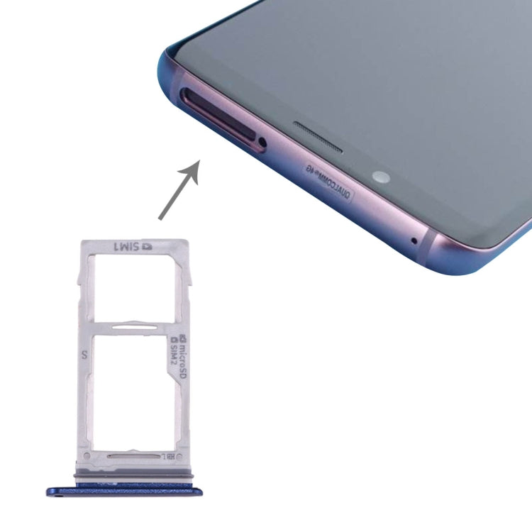 For Galaxy S9+ / S9 SIM & SIM / Micro SD Card Tray(Blue)