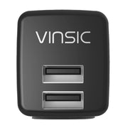 Vinsic 12W 5V 2.4A Output Dual USB Wall Charger USB Charger Adapter