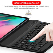 Ultra-thin Detachable Magnetic Bluetooth Keyboard Leather Tablet Case for Galaxy Tab A 8.0 2019 P200 / P205, with Holder(Gold)
