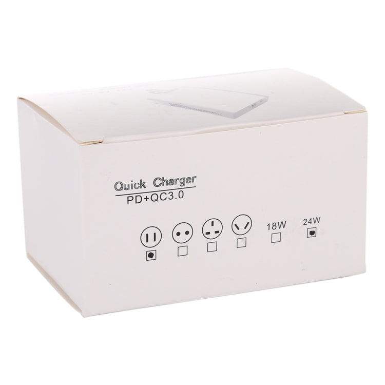 24W PD + QC3.0 Fast Charger Power Adapter Plug Adapter US Plug
