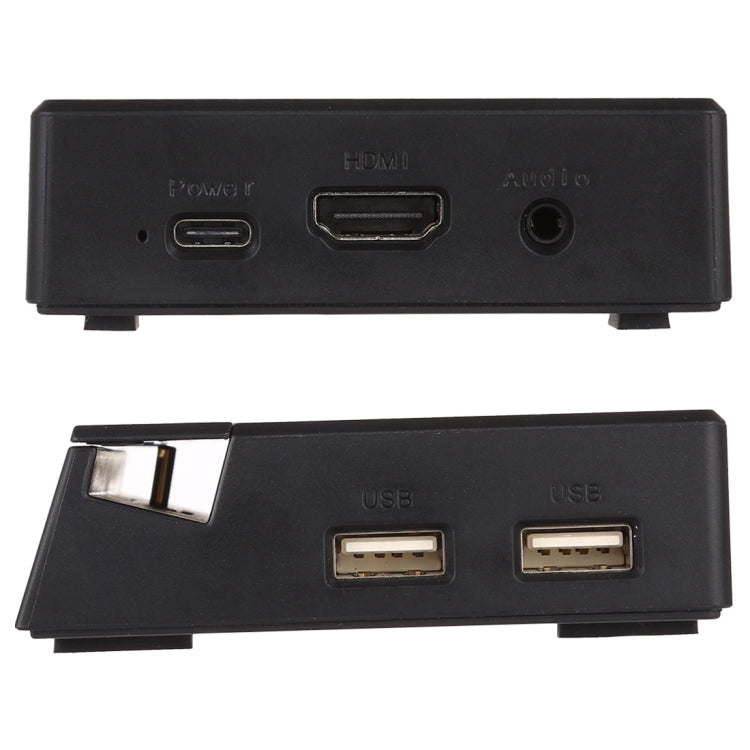 V105 USB-C / Type-C to USB 2.0 x 3 + USB-C / Type-C + HDMI + Audio Port + SD / TF Card Reader Multi-function Phone Stand HUB Docking Station