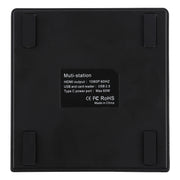 V105 USB-C / Type-C to USB 2.0 x 3 + USB-C / Type-C + HDMI + Audio Port + SD / TF Card Reader Multi-function Phone Stand HUB Docking Station