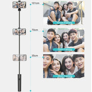 CYKE P9 Universal Stretchable Hidden One-piece Wireless Bluetooth Selfie Stick(Black)