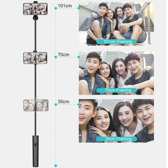 CYKE P9 Universal Stretchable Hidden One-piece Wireless Bluetooth Selfie Stick(Pink)
