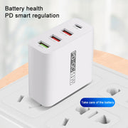 WLX-A6 4 Ports Quick Charging USB Travel Charger Power Adapter, US Plug